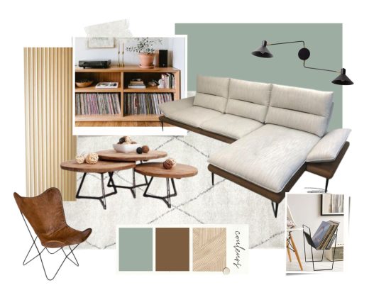 Moodboard Salon avec green blue FB